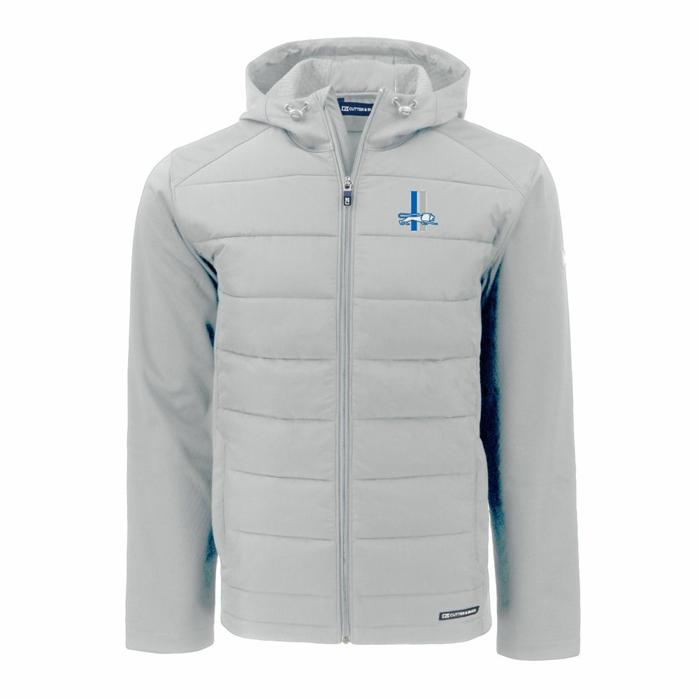 Cutter & Buck Throwback Evoke Hybrid Eco Softshell Recycled Full-Zip Hoodie Jacket - Detroit Lions Hoodies