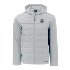 Cutter & Buck Throwback Evoke Hybrid Eco Softshell Recycled Full-Zip Hoodie Jacket - Las Vegas Raiders Hoodies