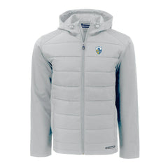 Cutter & Buck Throwback Evoke Hybrid Eco Softshell Recycled Full-Zip Hoodie Jacket - Los Angeles Chargers Hoodies