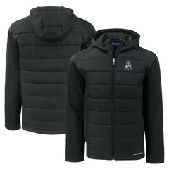 Cutter & Buck Throwback Evoke Hybrid Eco Softshell Recycled Full-Zip Hoodie Jacket - New England Patriots Hoodies