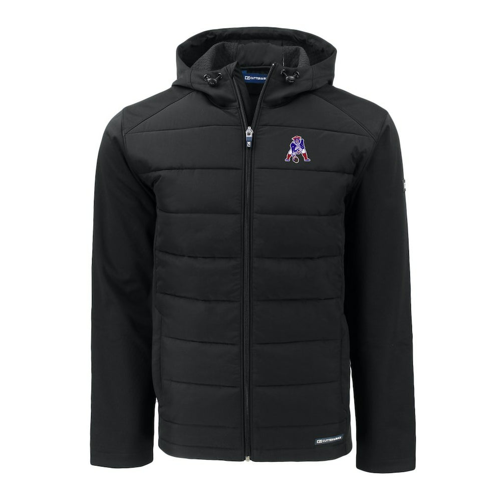 Cutter & Buck Throwback Evoke Hybrid Eco Softshell Recycled Full-Zip Hoodie Jacket - New England Patriots Hoodies