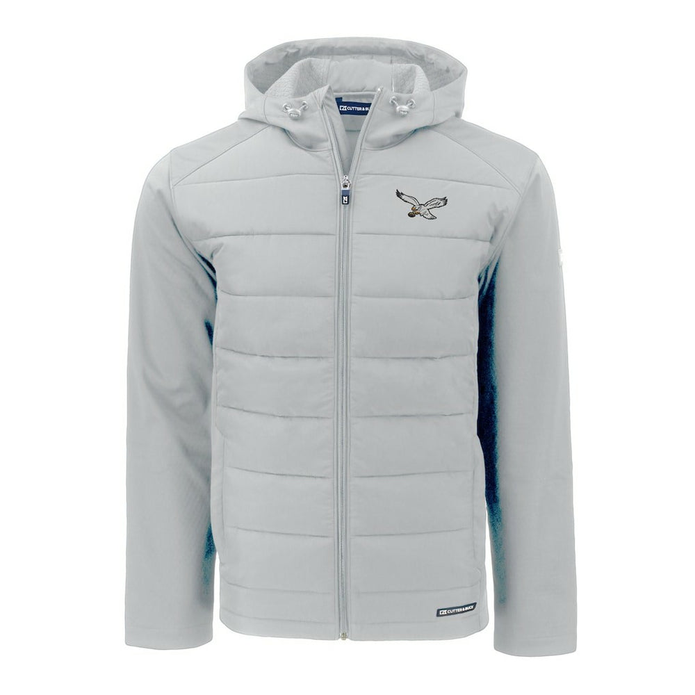 Cutter & Buck Throwback Evoke Hybrid Eco Softshell Recycled Full-Zip Hoodie Jacket - Philadelphia Eagles Hoodies