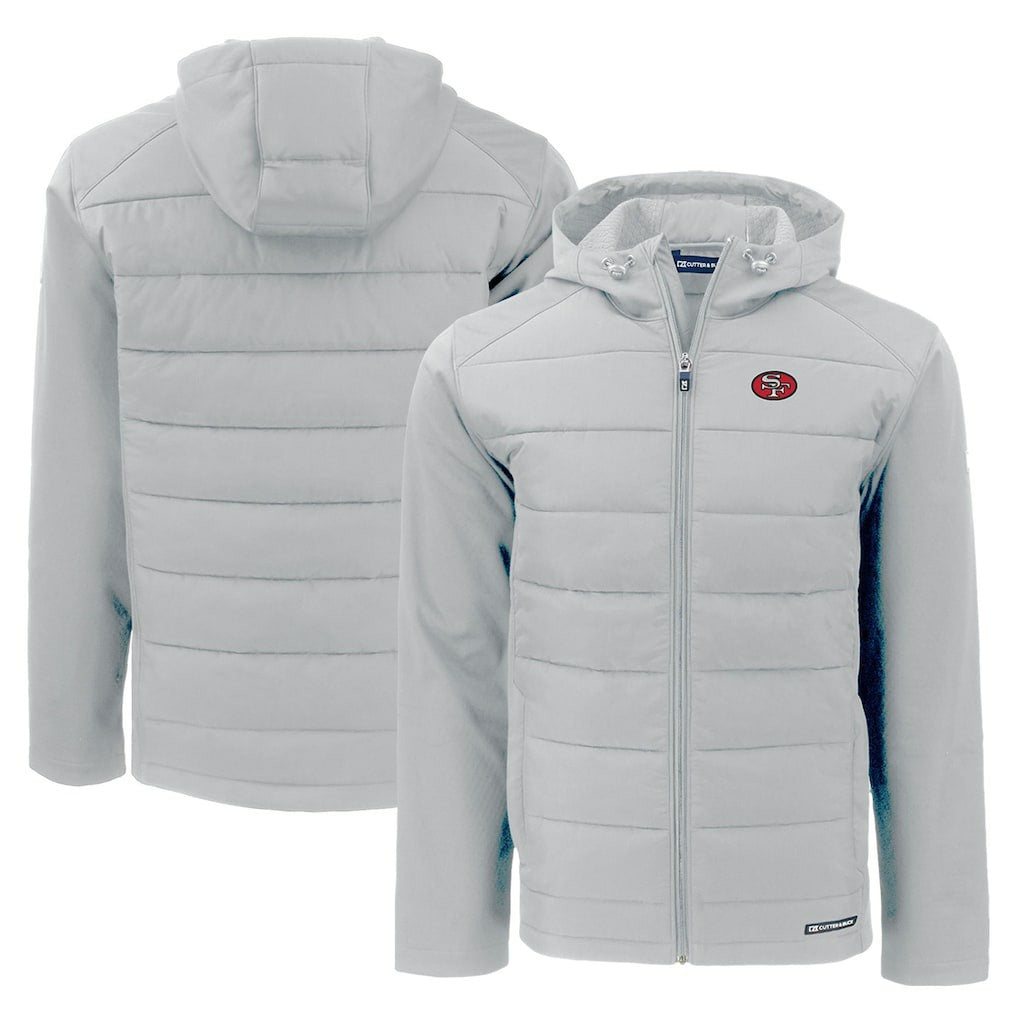 Cutter & Buck Throwback Evoke Hybrid Eco Softshell Recycled Full-Zip Hoodie Jacket - San Francisco 49ers Hoodies