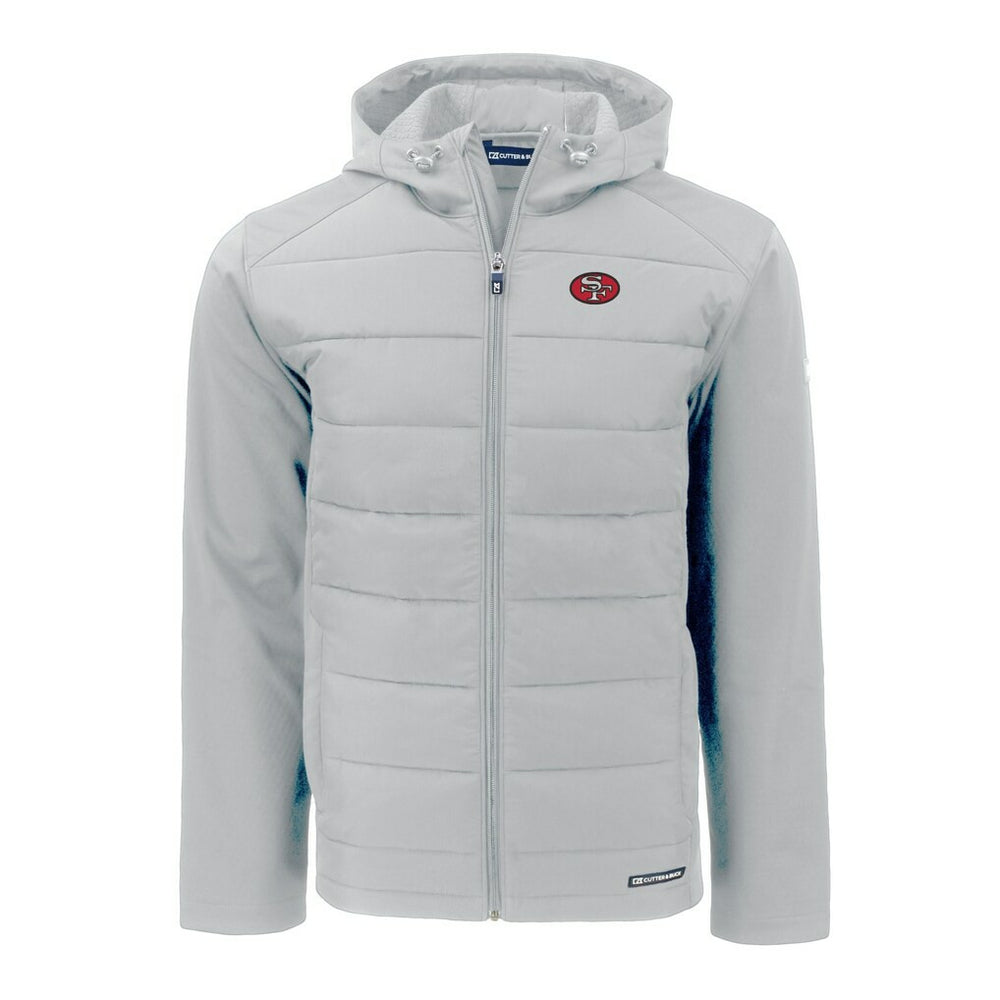 Cutter & Buck Throwback Evoke Hybrid Eco Softshell Recycled Full-Zip Hoodie Jacket - San Francisco 49ers Hoodies