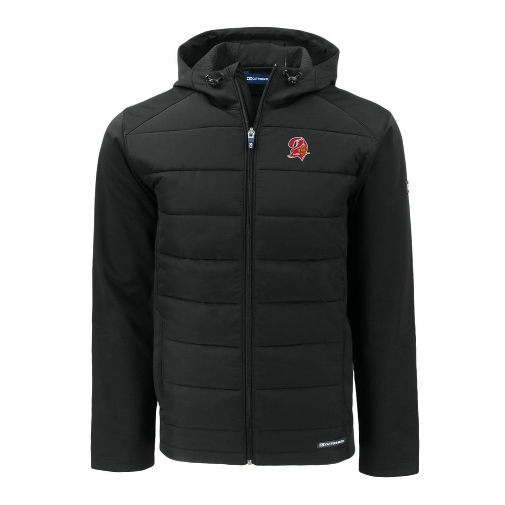 Cutter & Buck Throwback Evoke Hybrid Eco Softshell Recycled Full-Zip Hoodie Jacket - Tampa Bay Buccaneers Hoodies