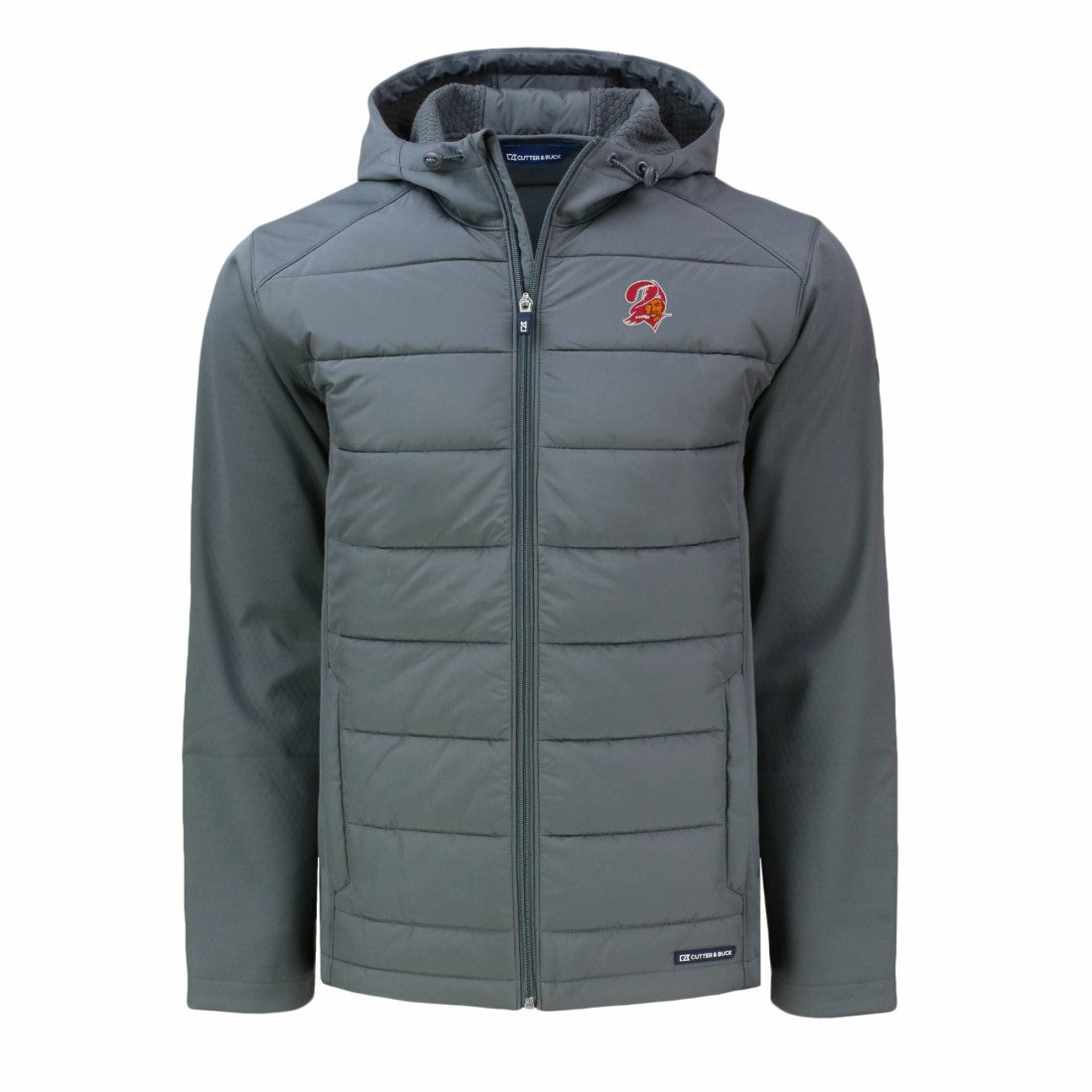 Cutter & Buck Throwback Evoke Hybrid Eco Softshell Recycled Full-Zip Hoodie Jacket - Tampa Bay Buccaneers Hoodies
