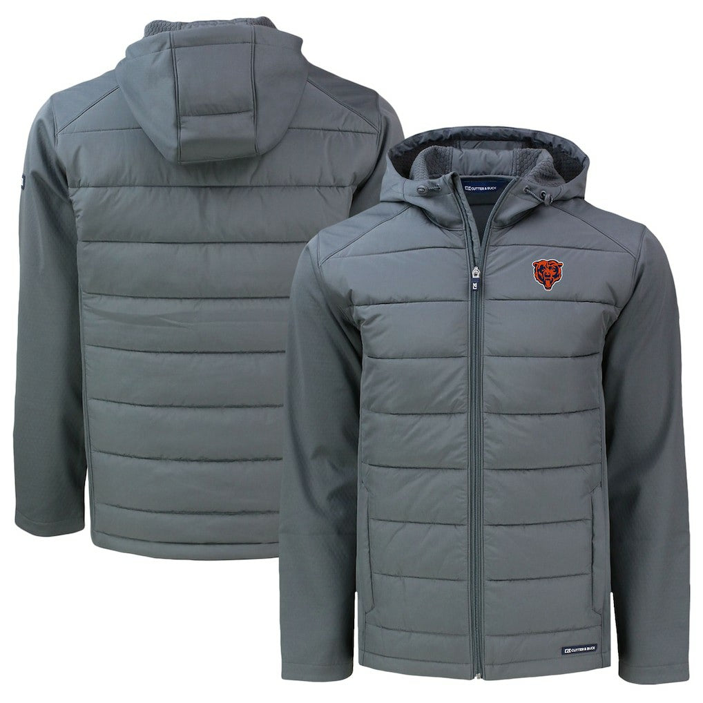 Cutter & Buck Throwback Big & Tall Evoke Hybrid Eco Softshell Recycled Full-Zip Jacket - Chicago Bears Jackets
