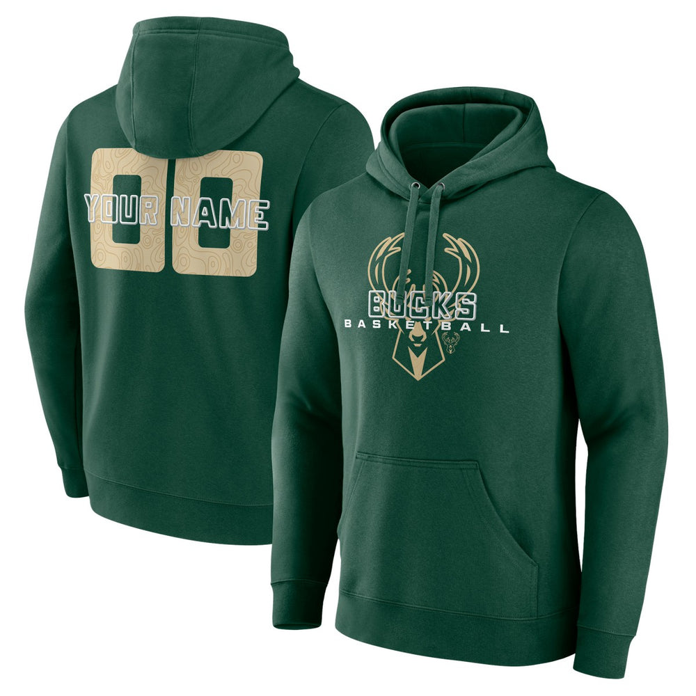 Milwaukee Bucks Stellar Personalized Name & Number Pullover Hoodie