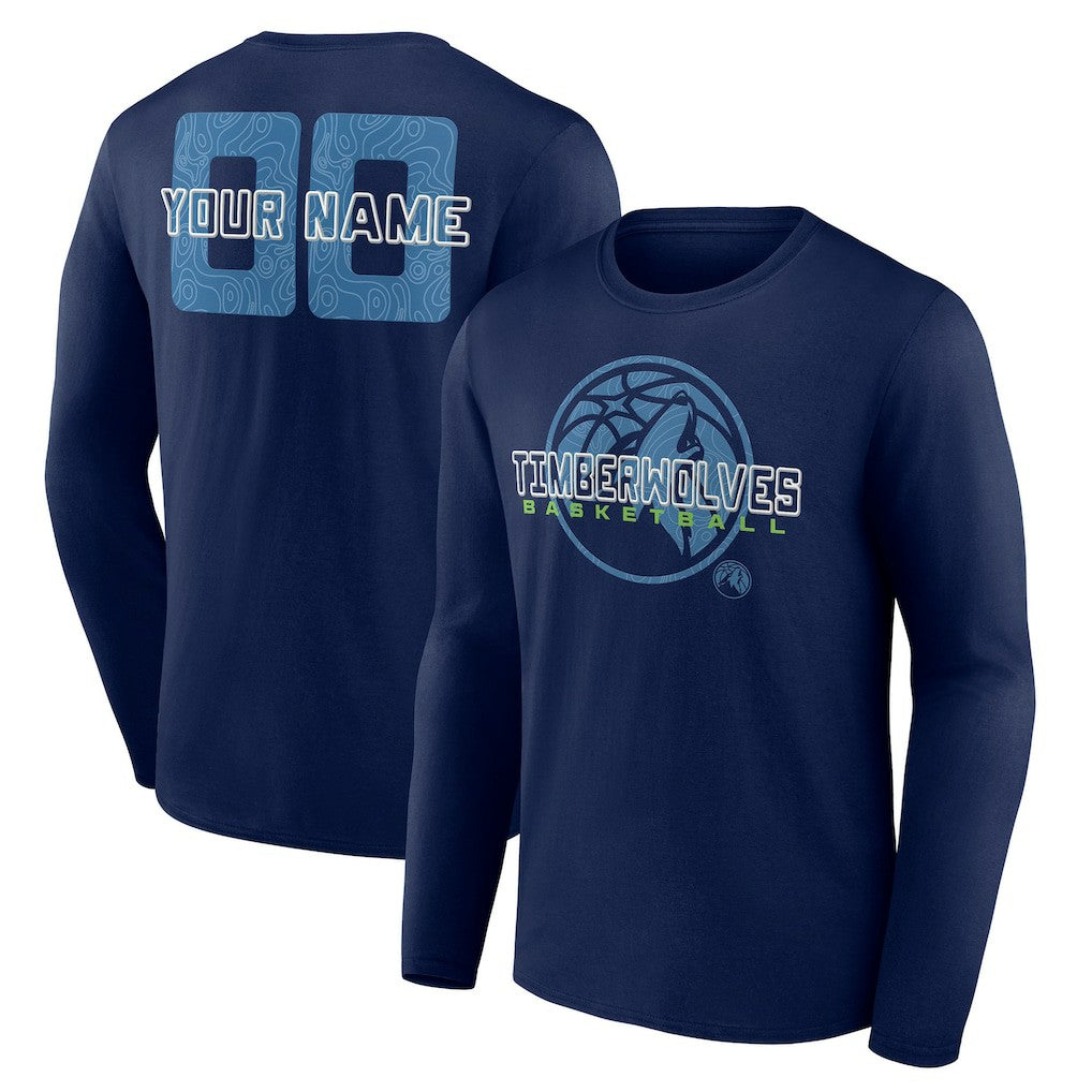Minnesota Timberwolves Stellar Personalized Name & Number Long Sleeve T-Shirt