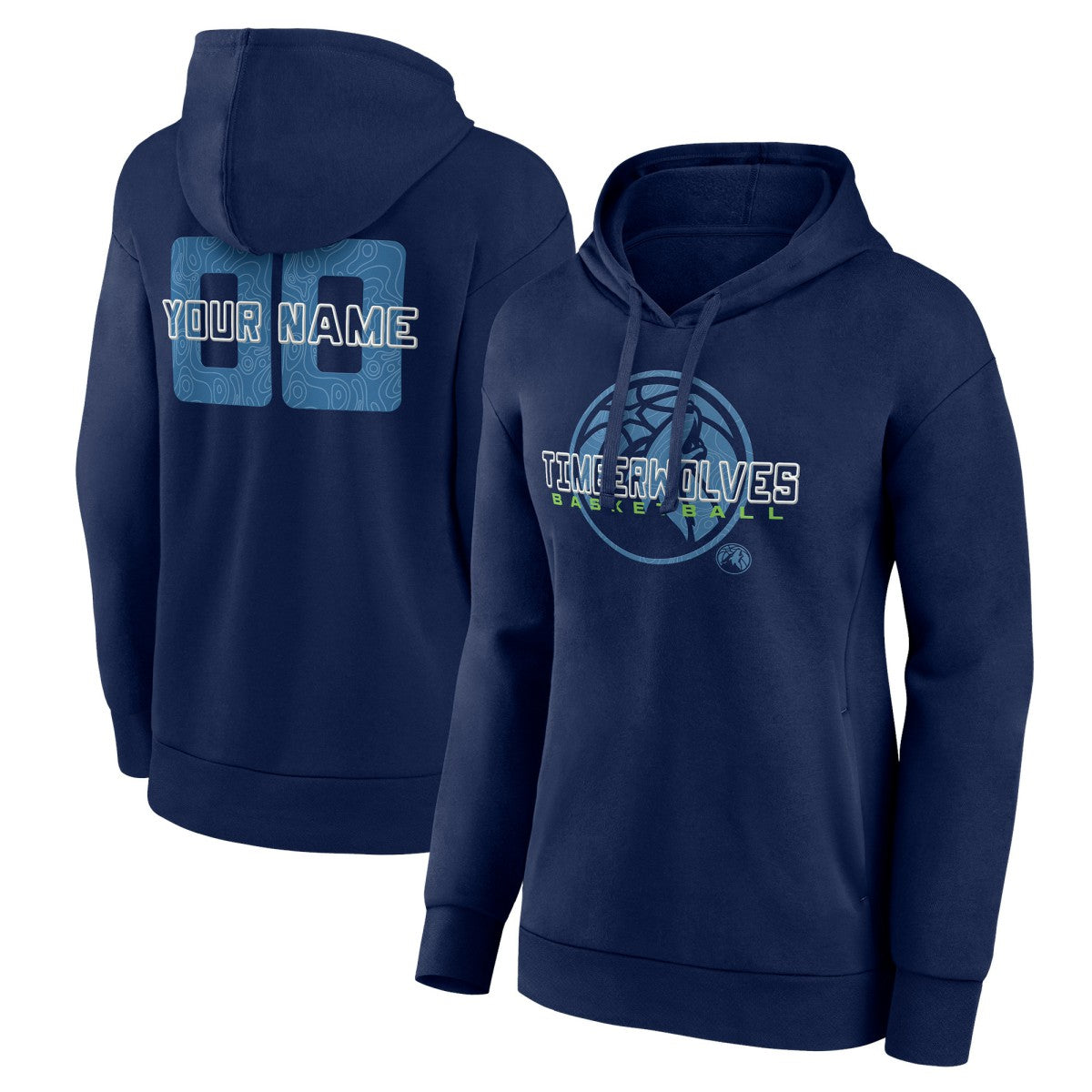Minnesota Timberwolves Women's Stellar Personalized Name & Number Pullover Hoodie