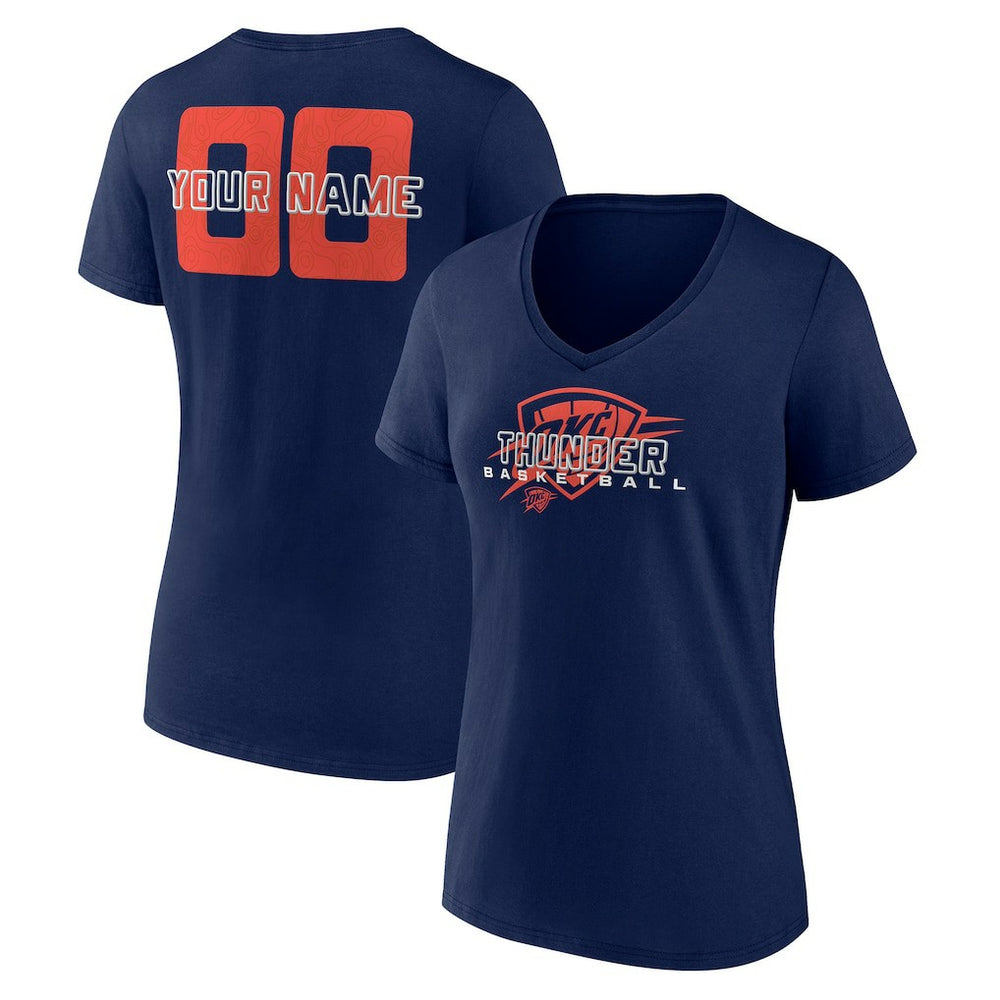 Oklahoma City Thunder Women's Stellar Personalized Name & Number V-Neck T-Shirt
