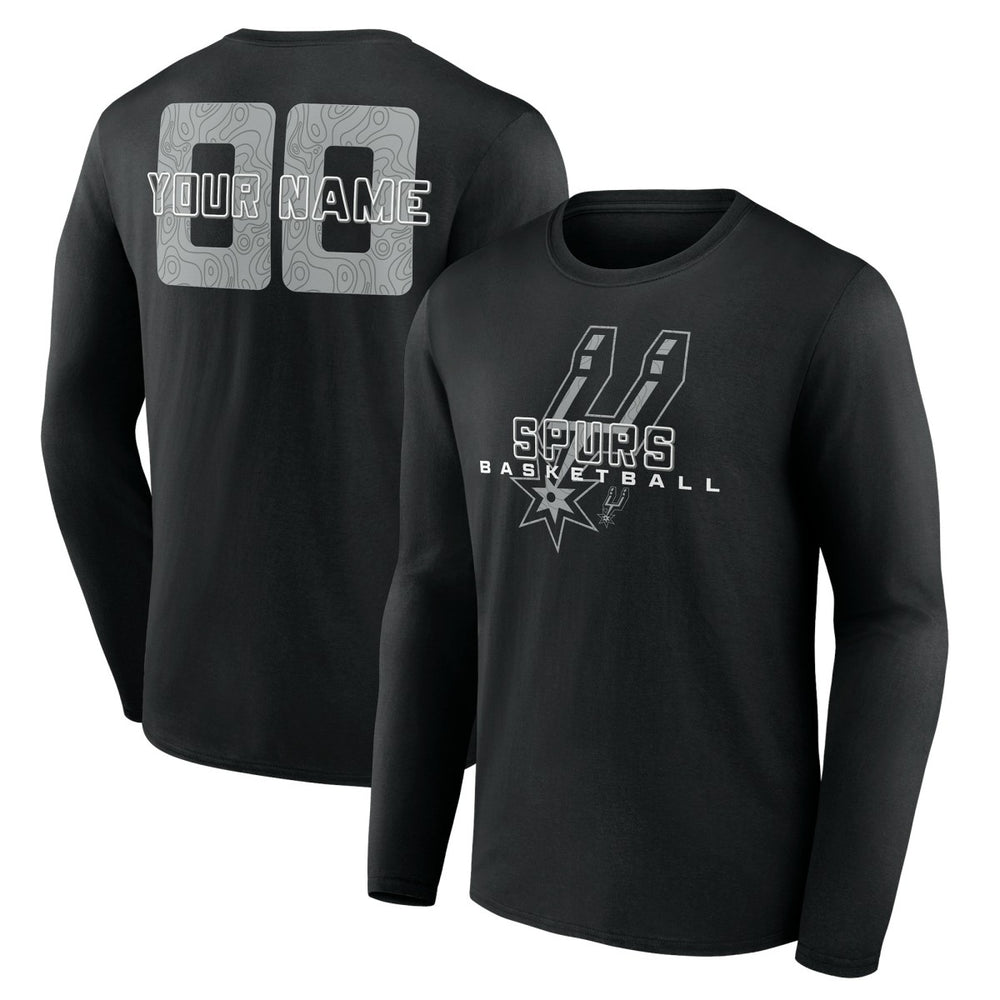 San Antonio Spurs Stellar Personalized Name & Number Long Sleeve T-Shirt
