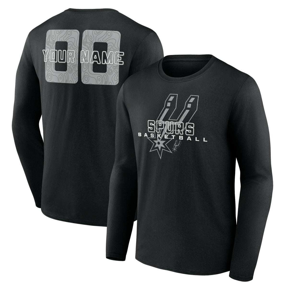 San Antonio Spurs Stellar Personalized Name & Number Long Sleeve T-Shirt