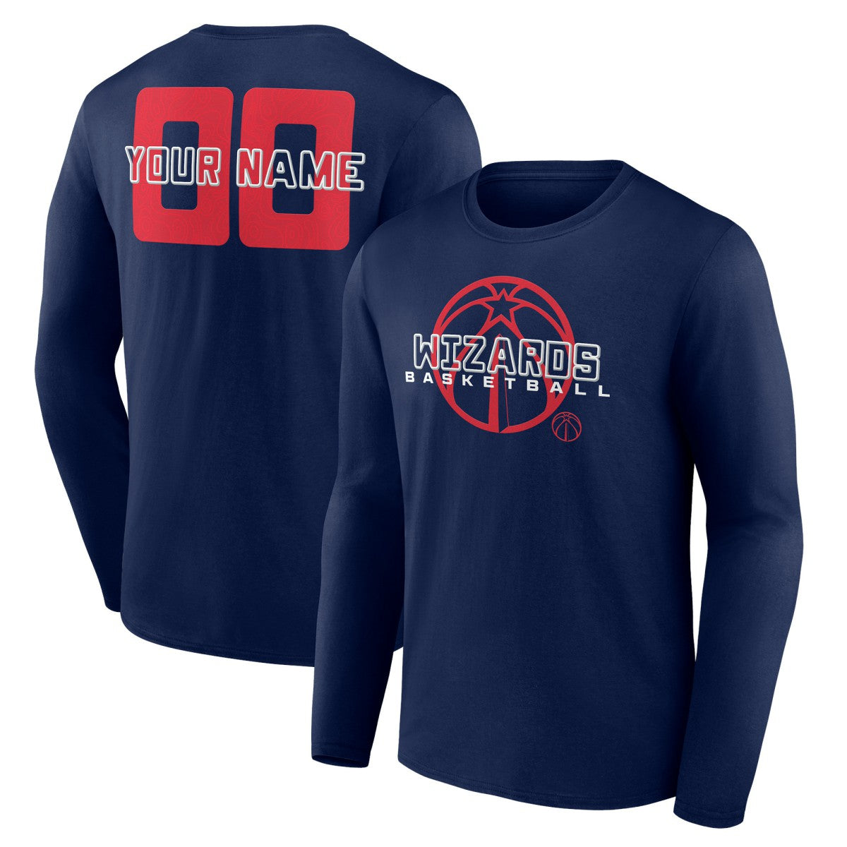 Washington Wizards Stellar Personalized Name & Number Long Sleeve T-Shirt