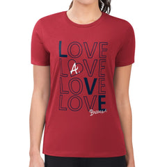 Red Atlanta Braves G-III 4Her by Carl Banks Women's Super-Slim Fit Lightweight Love Graphic Team T-Shirt