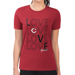 Red Cincinnati Reds G-III 4Her by Carl Banks Women's Super-Slim Fit Lightweight Love Graphic Team T-Shirt