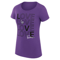 Purple Colorado Rockies G-III 4Her by Carl Banks Women's Super-Slim Fit Lightweight Love Graphic Team T-Shirt