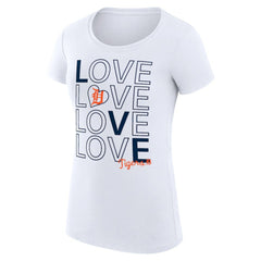 White Detroit Tigers G-III 4Her by Carl Banks Women's Super-Slim Fit Lightweight Love Graphic Team T-Shirt