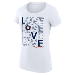 White Houston Astros G-III 4Her by Carl Banks Women's Super-Slim Fit Lightweight Love Graphic Team T-Shirt