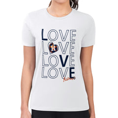 White Houston Astros G-III 4Her by Carl Banks Women's Super-Slim Fit Lightweight Love Graphic Team T-Shirt
