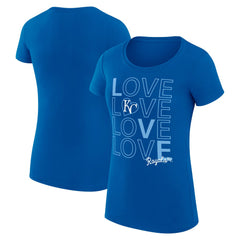 Royal Kansas City Royals G-III 4Her by Carl Banks Women's Super-Slim Fit Lightweight Love Graphic Team T-Shirt
