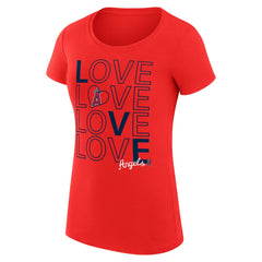 Red Los Angeles Angels G-III 4Her by Carl Banks Women's Super-Slim Fit Lightweight Love Graphic Team T-Shirt
