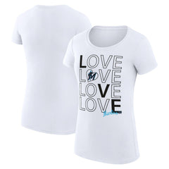 White Miami Marlins G-III 4Her by Carl Banks Women's Super-Slim Fit Lightweight Love Graphic Team T-Shirt