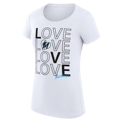 White Miami Marlins G-III 4Her by Carl Banks Women's Super-Slim Fit Lightweight Love Graphic Team T-Shirt