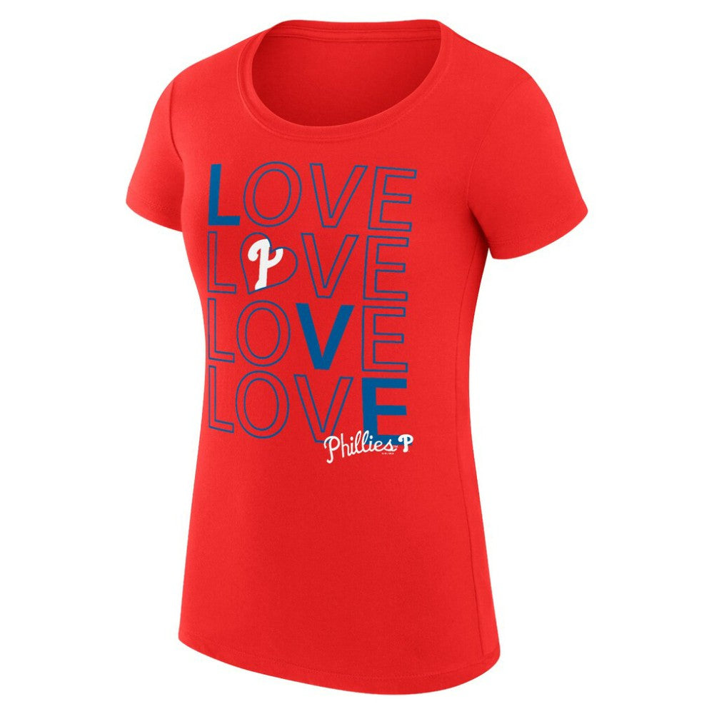 Red Philadelphia Phillies G-III 4Her by Carl Banks Women's Super-Slim Fit Lightweight Love Graphic Team T-Shirt