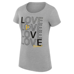 Heather Gray Pittsburgh Pirates G-III 4Her by Carl Banks Women's Super-Slim Fit Lightweight Love Graphic Team T-Shirt