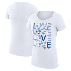 White Toronto Blue Jays G-III 4Her by Carl Banks Women's Super-Slim Fit Lightweight Love Graphic Team T-Shirt