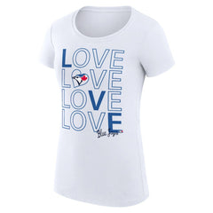 White Toronto Blue Jays G-III 4Her by Carl Banks Women's Super-Slim Fit Lightweight Love Graphic Team T-Shirt