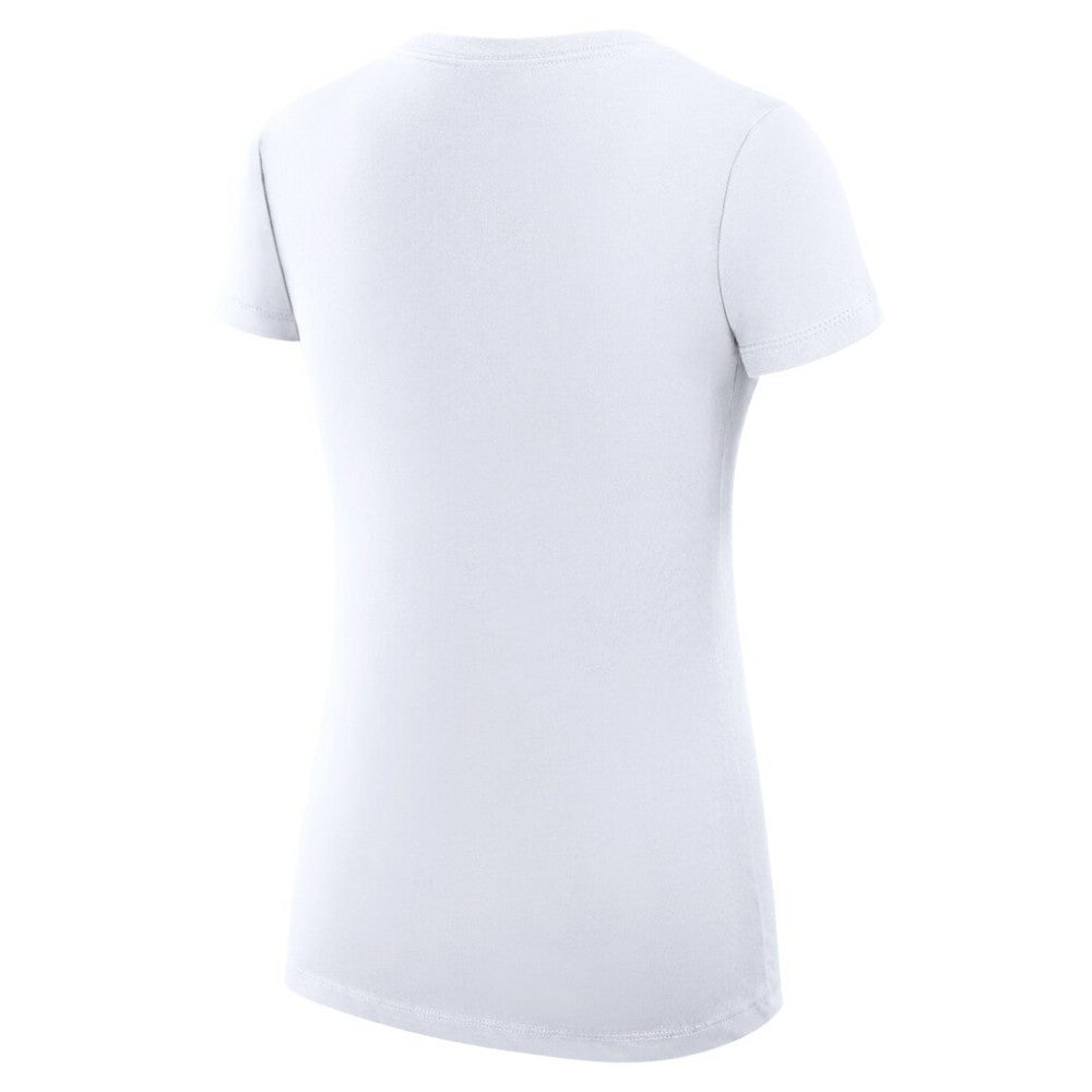 White San Diego Padres G-III 4Her by Carl Banks Women's Super-Slim Fit Lightweight Love Graphic Team V-Neck T-Shirt