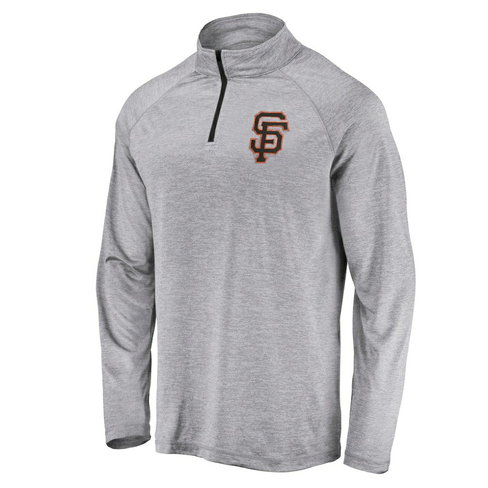 Heather Gray San Francisco Giants Profile Big & Tall Raglan Quarter-Zip Top
