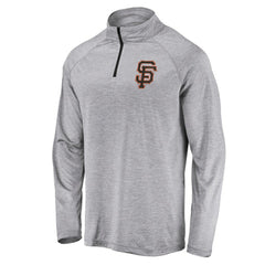Heather Gray San Francisco Giants Profile Big & Tall Raglan Quarter-Zip Top