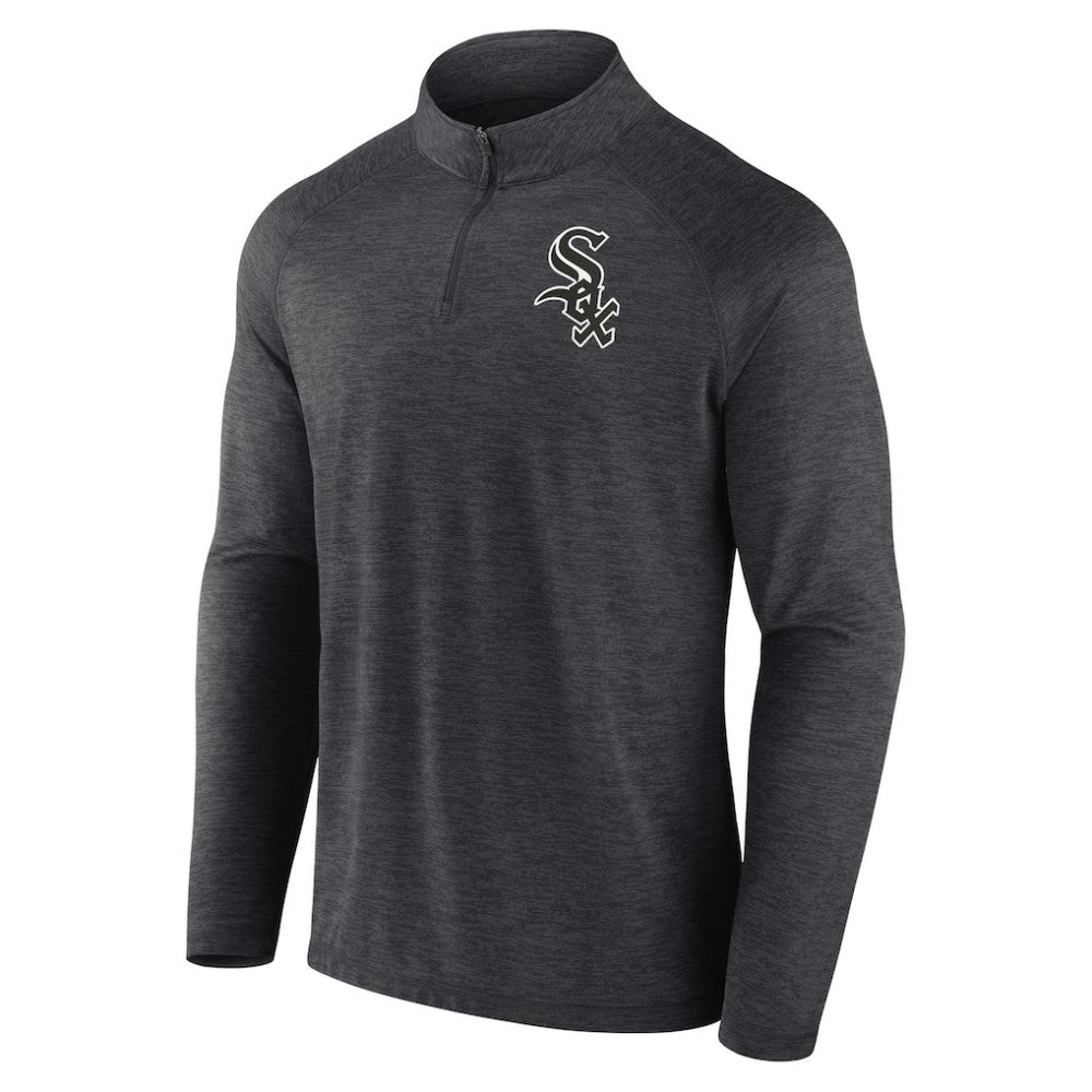 Black Chicago White Sox Profile Big & Tall Raglan Quarter-Zip Top