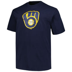 Navy Milwaukee Brewers Profile Big & Tall Primary Logo T-Shirt