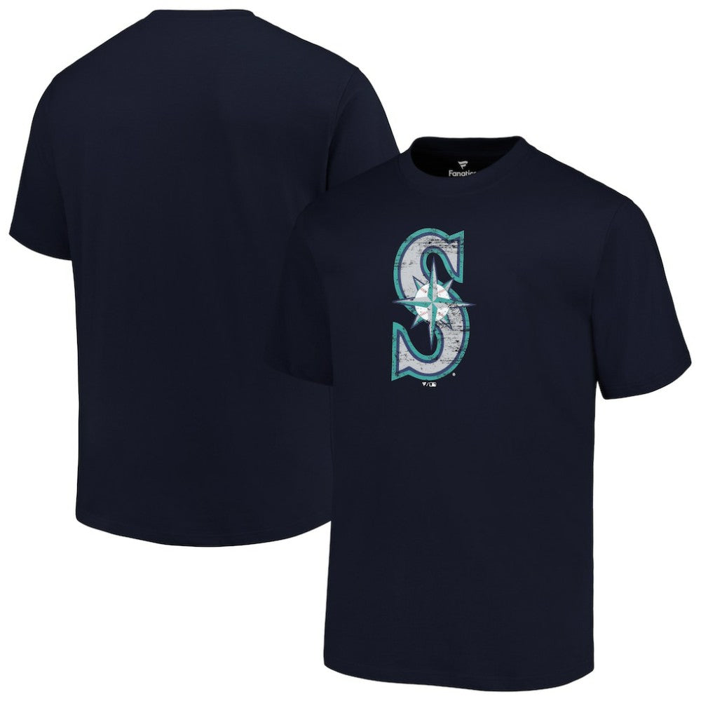 Navy Seattle Mariners Profile Big & Tall Primary Logo T-Shirt