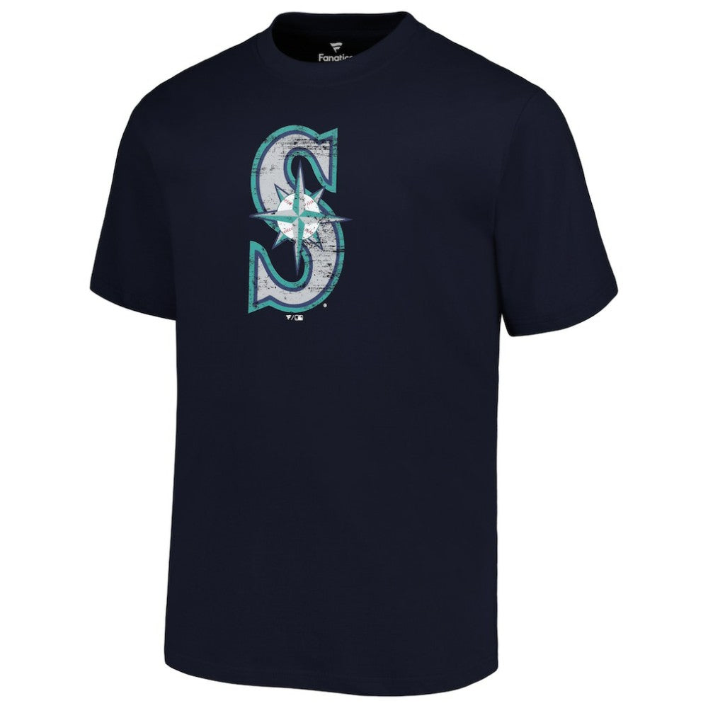 Navy Seattle Mariners Profile Big & Tall Primary Logo T-Shirt