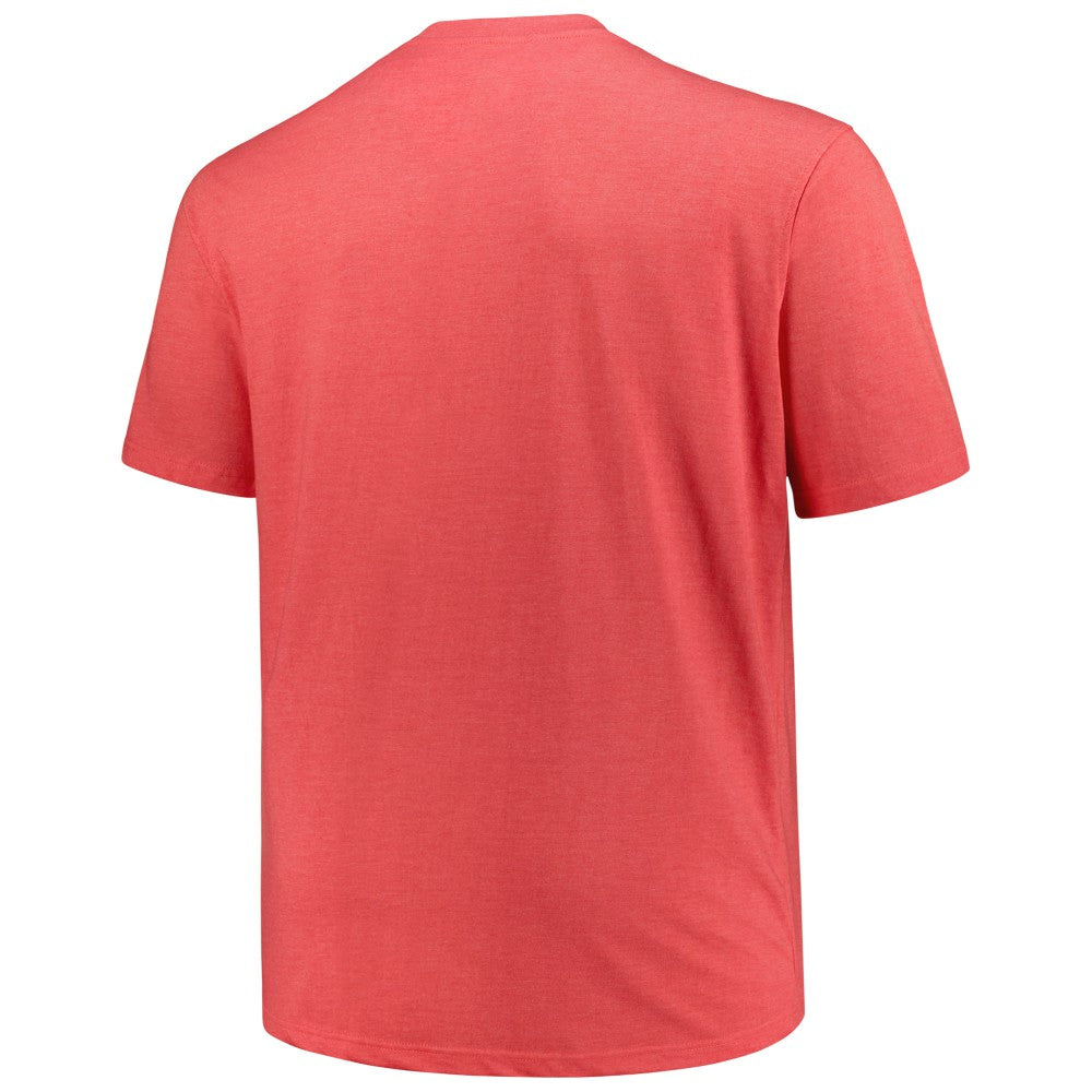 Heather Red Cincinnati Reds Profile Big & Tall Weathered Logo T-Shirt