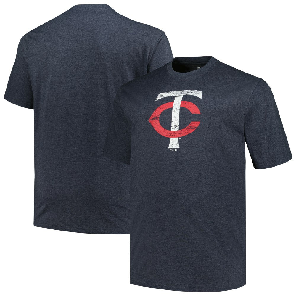 Heather Navy Minnesota Twins Profile Big & Tall Weathered Logo T-Shirt