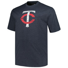 Heather Navy Minnesota Twins Profile Big & Tall Weathered Logo T-Shirt