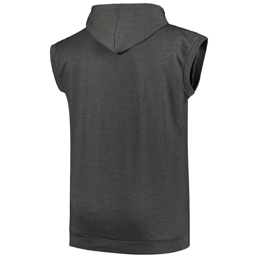 Heather Charcoal Atlanta Braves Profile Big & Tall Muscle Sleeveless Pullover Hoodie