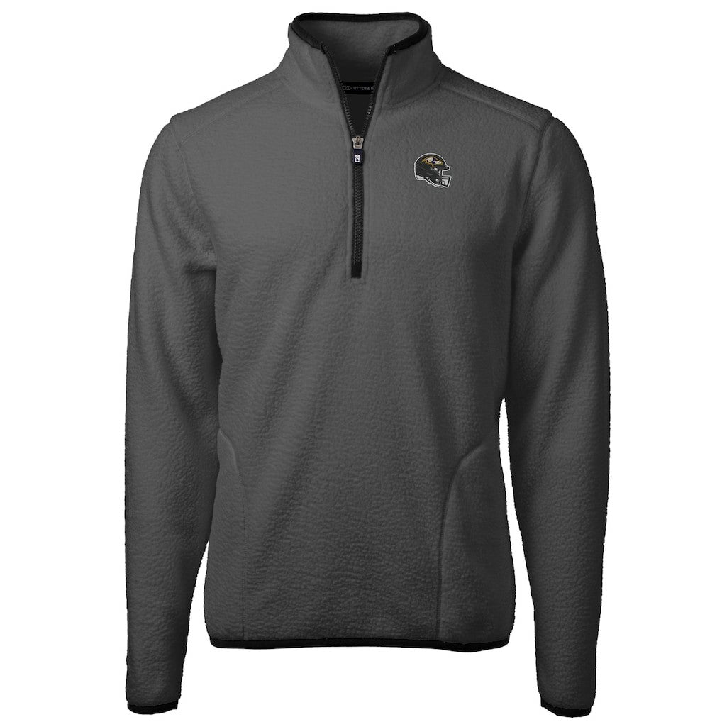 Cutter & Buck Helmet Cascade Eco Sherpa Fleece Quarter-Zip Pullover Jacket - Baltimore Ravens Pullover