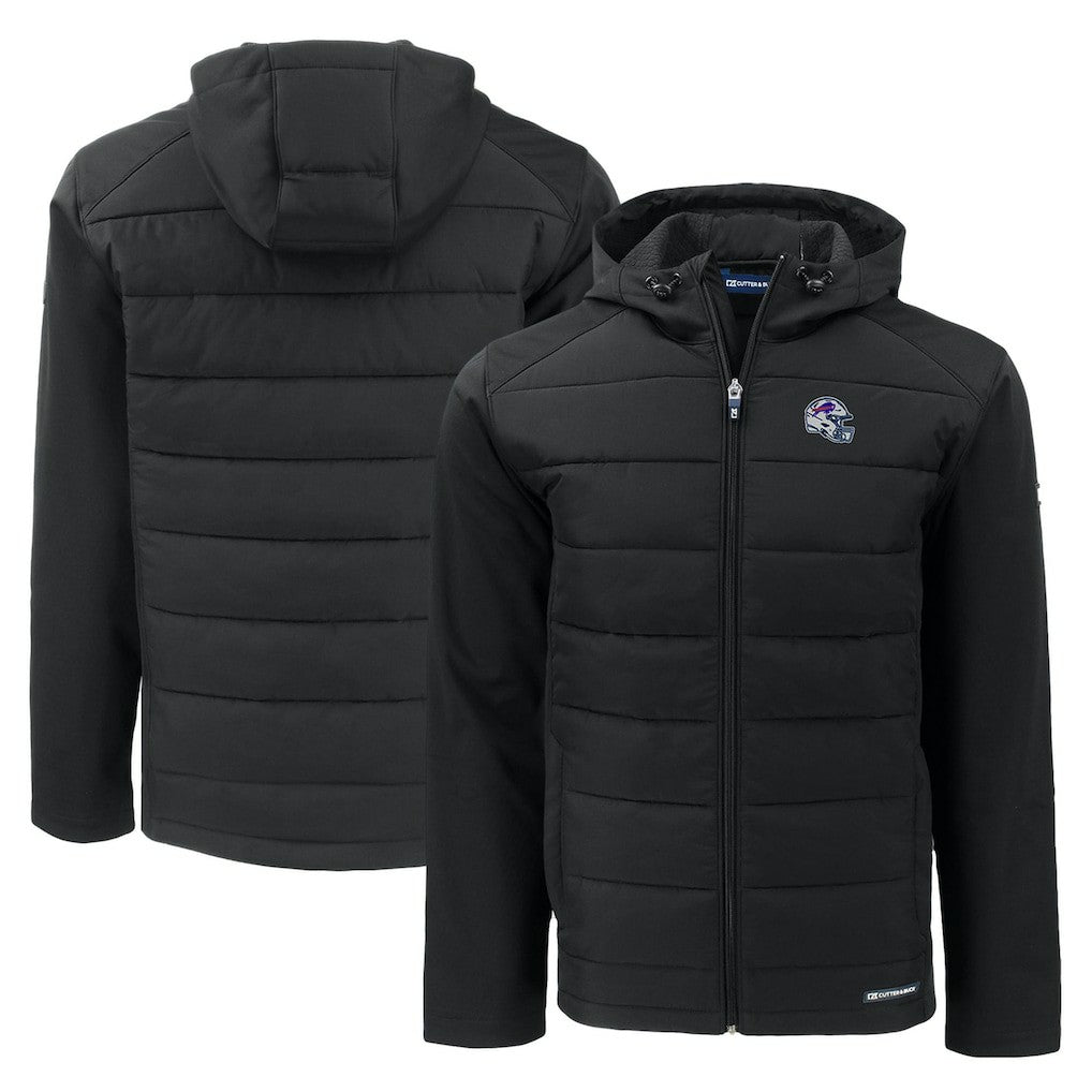 Cutter & Buck Helmet Evoke Hybrid Eco Softshell Recycled Full-Zip Hoodie Jacket - Buffalo Bills Hoodies