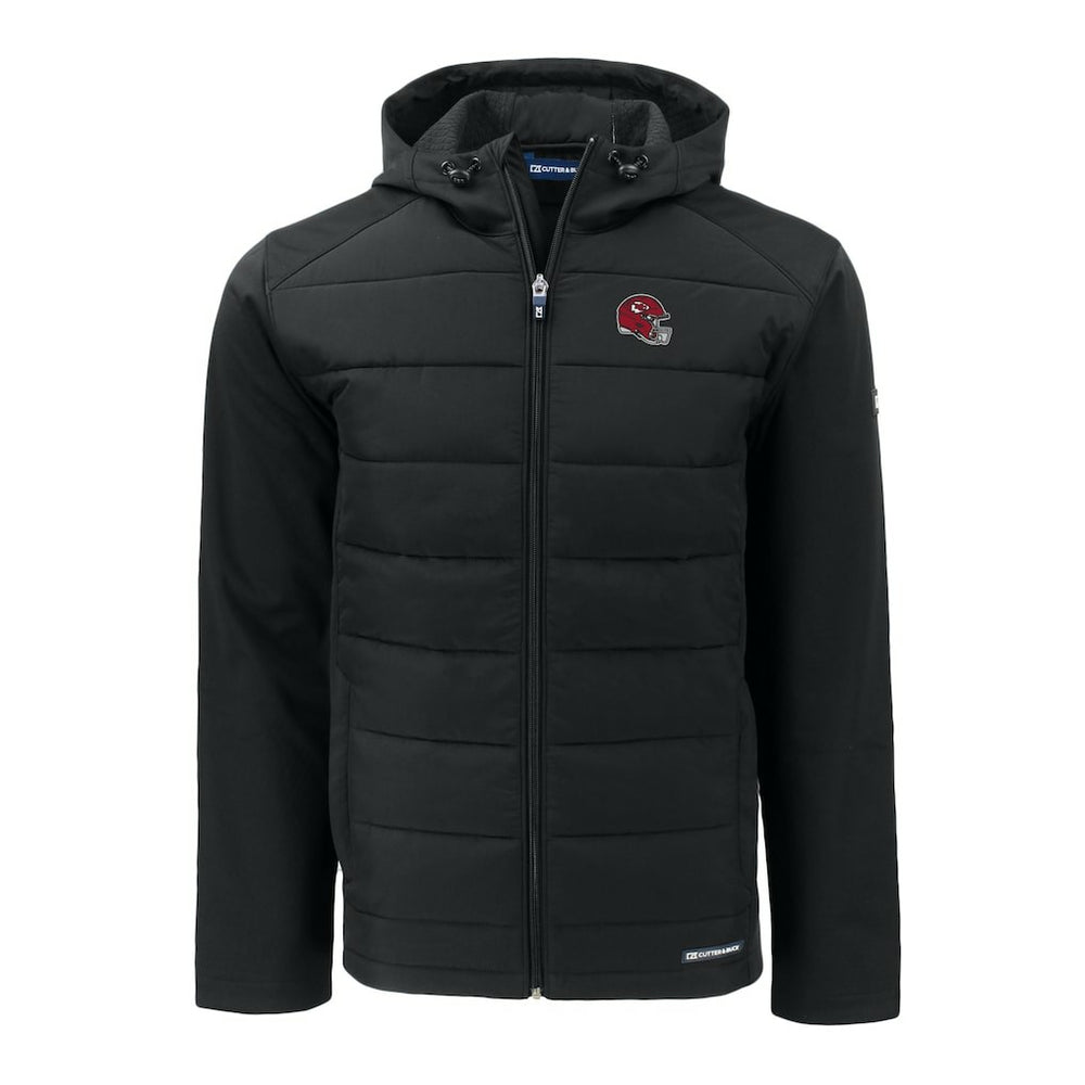 Cutter & Buck Helmet Evoke Hybrid Eco Softshell Recycled Full-Zip Hoodie Jacket - Kansas City Chiefs Hoodies