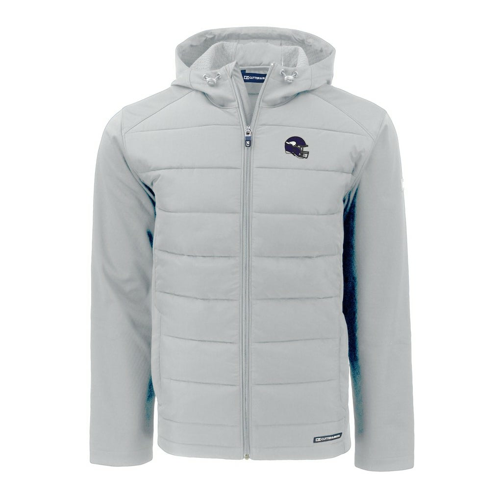 Cutter & Buck Helmet Evoke Hybrid Eco Softshell Recycled Full-Zip Hoodie Jacket - Minnesota Vikings Hoodies