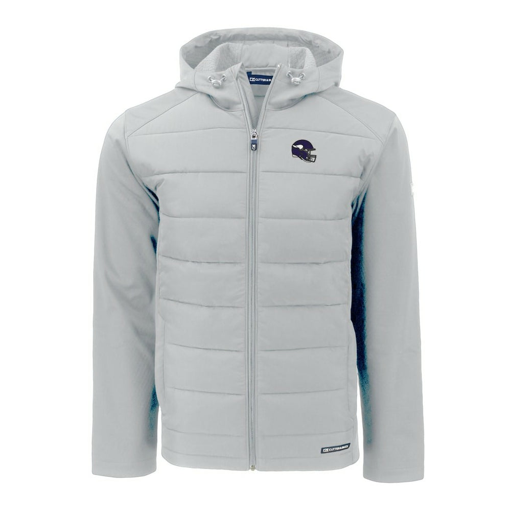 Cutter & Buck Helmet Evoke Hybrid Eco Softshell Recycled Full-Zip Hoodie Jacket - Minnesota Vikings Hoodies