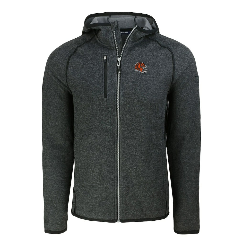 Cutter & Buck Helmet Mainsail Sweater-Knit Full-Zip Hoodie - Cincinnati Bengals Hoodies