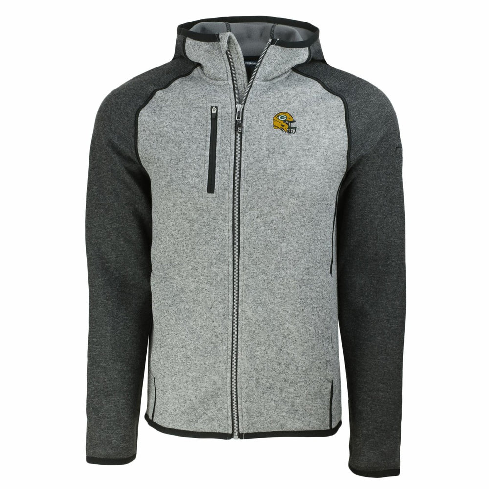 Cutter & Buck Helmet Mainsail Sweater-Knit Full-Zip Hoodie - Green Bay Packers Hoodies